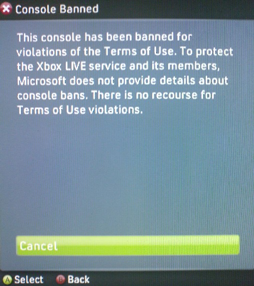Banned xbox 360 Console
